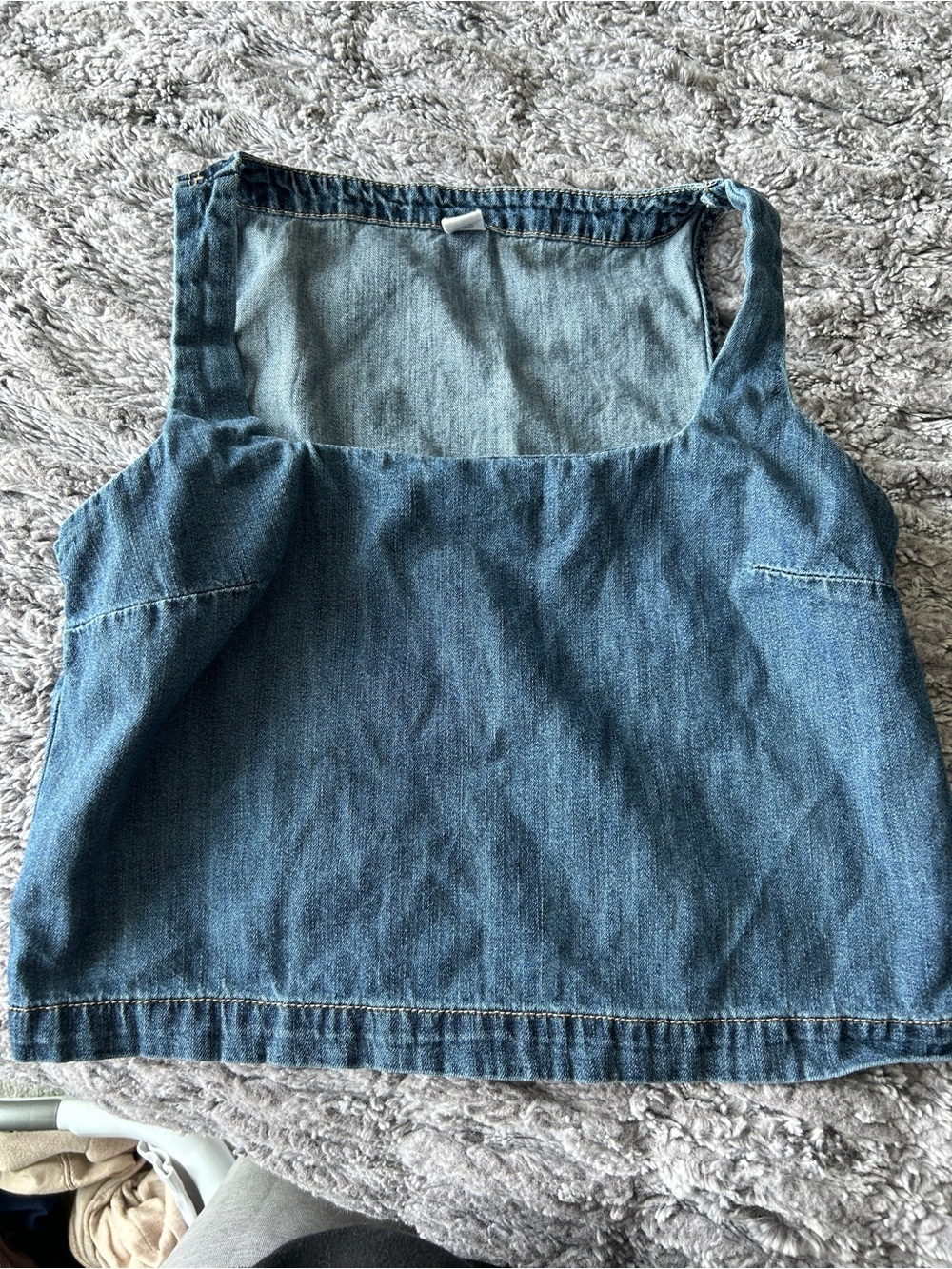 Old Navy Square Neck Cotton Denim Crop Top